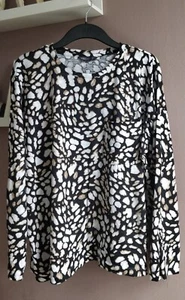 UK20 EUR48 Plus Cotton Shirt Top Blouse Leopard animal Long sleeves Chest pocket - Picture 1 of 12