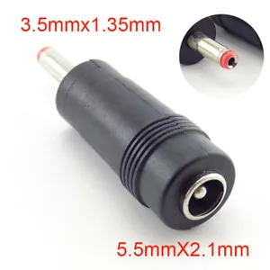 5/10pcs 3.5x1.35mm Male to 5.5x2.1mm Female Jack Adapter Plug DC Power Connector
