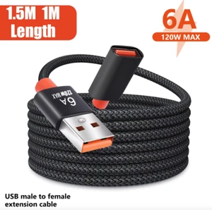 6A Nylon Braided USB 3.0 Male-To-Female High-Speed Transmission DataCable 1,1.5M - Picture 1 of 1