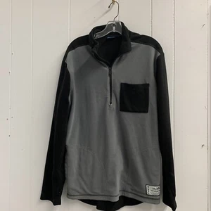 KAVU Jacket Mens Size Medium Fleece Partial Zip Hiking Outdoor Pocket Grey - Picture 1 of 13