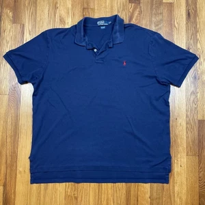 Vintage 90s Polo Ralph Lauren Poloshirt Herren 2XL Preppy Classic Baumwolle Blau - Bild 1 von 13