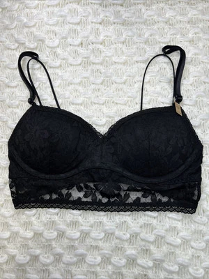 Розовый от Victorias Secret кружева бюстгальтер пуш-ап размер XS черный цвет новый - Изображение 1 из 4