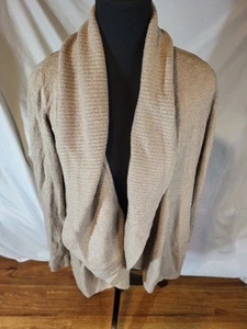 Barefoot Dreams Sweater Womens L Oatmeal Cozychic Lite Circle Cardigan Open - Picture 1 of 5