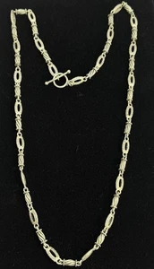Vintage 24 Zoll Modeschmuck silberfarbene Gliederkette - Bild 1 von 5