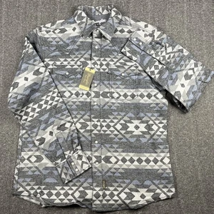 Wrangler Retro Premium Shirt Jacket Mens XLT Gray Aztec Western Pearl Snap - Picture 1 of 9
