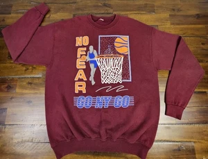 Vintage 80er New York Knicks Sweatshirt Herren XL weinrot NO FEAR Pullover Bootleg RAR - Bild 1 von 7