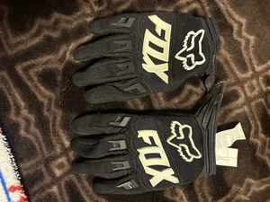 Fox Racing Youth Dirtpaw Off-Road Moto Gloves Black/White Youth Medium - Foto 1 di 4