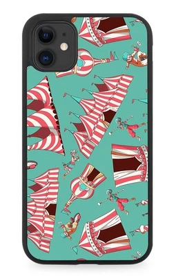 Circus Pattern Rubber Phone Case Design Tent Cartoon Theme Style Themed K777 - Image 1 of 2