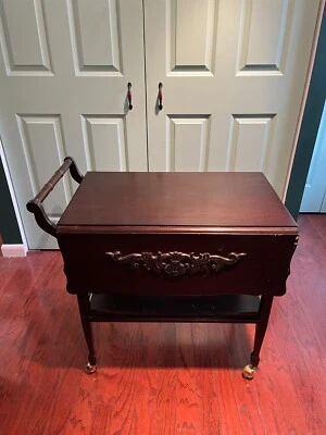 Early Mid Century Two Tier and Two Leafs Convertible Tea Table - Image 1 of 4