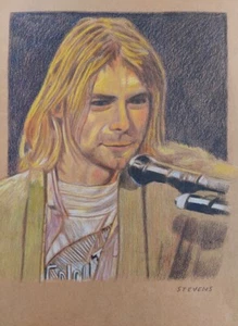 Original drawing Kurt Cobain portrait Nirvana grunge rock realism - Picture 1 of 2