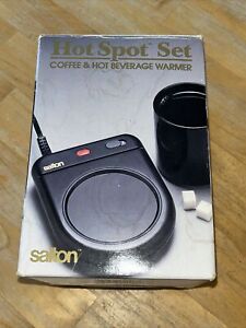 Salton Hot Spot Set Black MW-1C Coffee Hot Beverage Warmer Vintage New Open Box