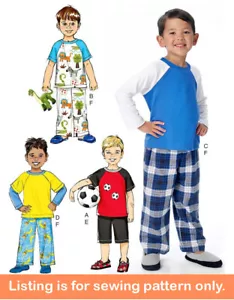SEWING PATTERN Sew Boys Clothes - Pajamas Long Short PJs Sleepwear Shorts - 6278 - Picture 1 of 3