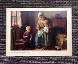 RARE VINTAGE 1941 Bernhard (Bernard) Pothast Linen Print: Getting Ready for Bed - Picture 1 of 2