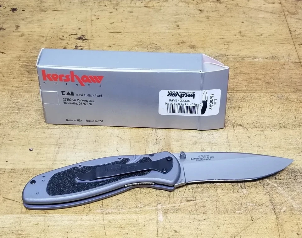 Kershaw Blur 1670GRY Assisted Folding Pocket Knife with Box - Image 1 of 4