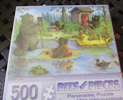 Rompecabezas de arte panorámico Jeffrey Severn de 500 piezas "Critter Cove" 13,3/4" x 39" de largo Foto 1 de 4
