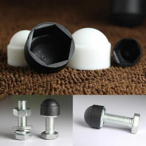 10/20x Plastic Nut & Bolt Cover Caps For Hexagon Nuts,Bolts,Screws/ Black White - Picture 1 of 25