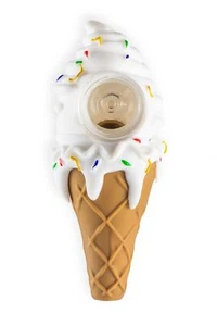 Ice Cream Styled SiliPli™ Silicone & Glass Smoking Pipe - Bild 1 von 3