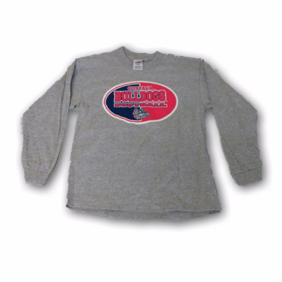 Gonzaga Bulldogs Football Gray Color Youth Long Sleeve Shirt Size Large - Image 1 of 1