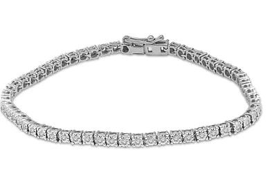 2 CT Tennis Bracelet with Lab Grown Diamond CVD HPHT Sterling Silver VS Clarity - Image 1 of 3