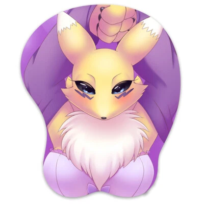 3D Mousepad Oppai Mouse pad with Wrist Rest Pain Relief Anime Manga pad Renamonn - Image 1 of 4