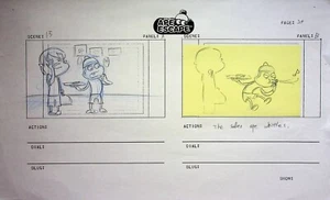 Ape Escape TV SERIES 2009 Hand Drawn Production Storyboard Page #WW - Picture 1 of 2
