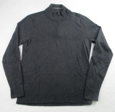 Smartwool Sweater Mens Medium 1/4 Zip Sparwood Black Merino Wool Pullover M - Image 1 of 4