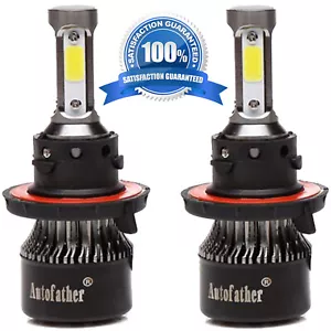 4 Sides H13 LED Headlight High or Low Beam Bulbs 2000W 240000LM 6500K White X2 - Picture 1 of 18