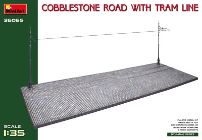 Cobblestone Road With Tram Line (injection Mold) 1:35 Plastic Model Kit MINIART - Immagine 1 di 4