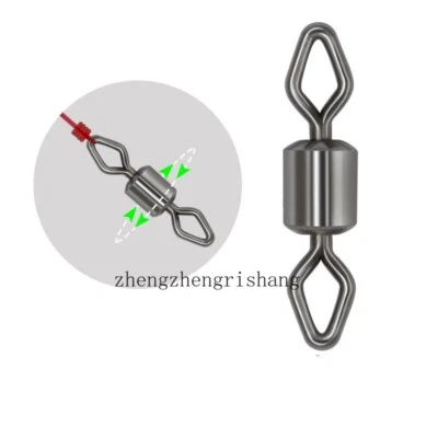 100Pcs Swivels Fishing Tackle Stainless Steel Diamond Eye Rolling Swivels 12-3/0 - Image 1 of 4