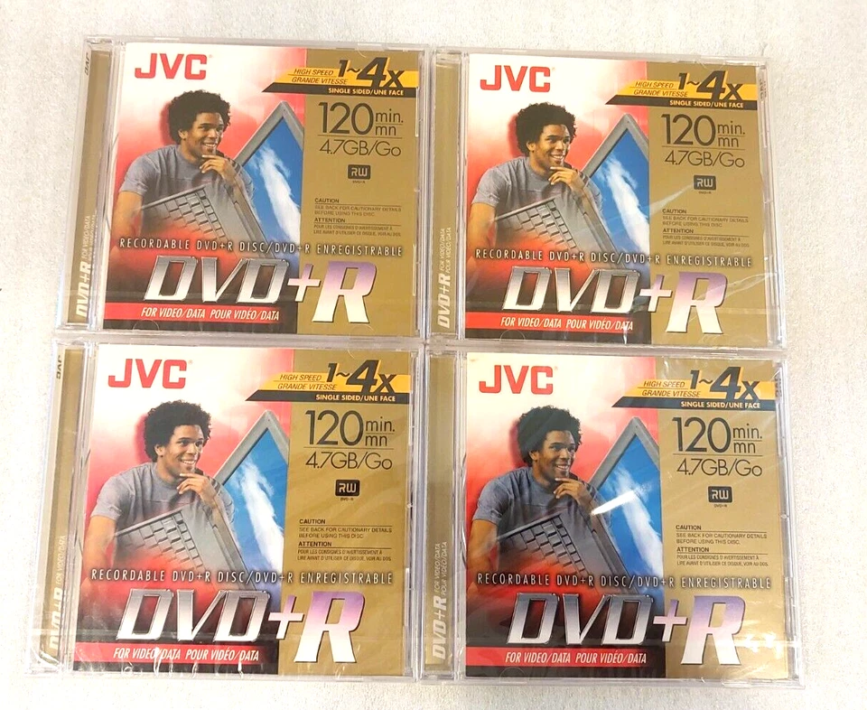 JVC Recordable DVD+R Disc 1-4x High Speed 120 min. 4.7 GB. SEALED. - Image 1 of 4