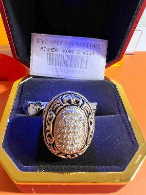Anillo Michael Kors Circonita Cúbica Plata Esterlina 925 7.5" $250 #134 Foto 1 de 4