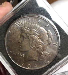 Silber Peace Dollar 1934 getönt - Bild 1 von 3