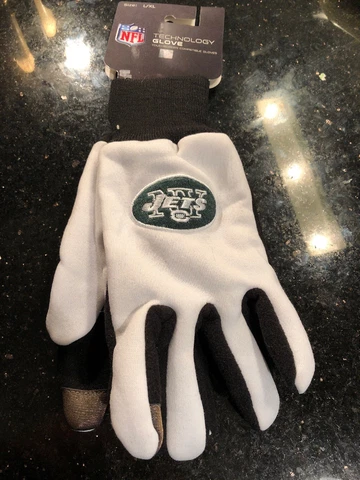 Jets LOGO Technology GLOVES Touchscreen Compatible NWT SIZE L/XL Cover