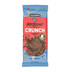 Feastables MrBeast Milk Chocolate Crunch Bars - Grass-Fed Milk Chocolate 10 Bars - Picture 1 of 1