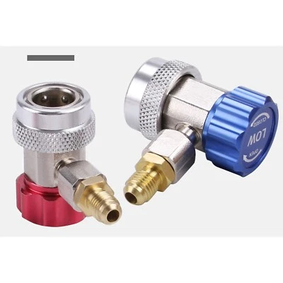 2x Adaptador Conector Acoplador Bajo Alto Coche Quick R134A 1/4" SAE AC Colector Medidor Foto 1 de 4