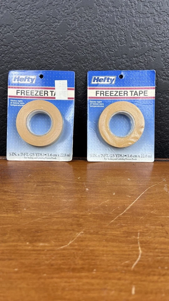 Vintage Hefty Freezer Tape Set Of Two 1996 Old Stock Not Opened - Image 1 of 3