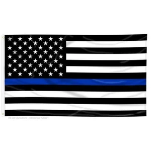 3x5 Blue Line American Flag Printed Back the Blue Indoor/Outdoor - Picture 1 of 5