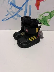 Adidas Lego Winterplay Kids Boots CoreBlack/Yellow/Red Shoes Gw4220 Size 4K - Picture 1 of 6