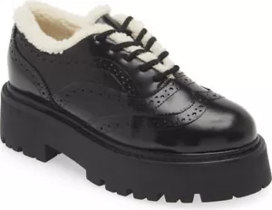 NEU Steve Madden Rudi Kunstfell gefütterte Budapester Plateau Oxford Größe 11 - Bild 1 von 7