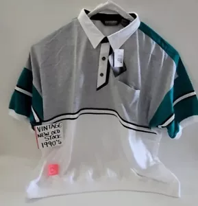 Knightsbridge Men's Shirt Size 3XL Collar Short Sleeve Pullover NOS Vintage (D) - Picture 1 of 22