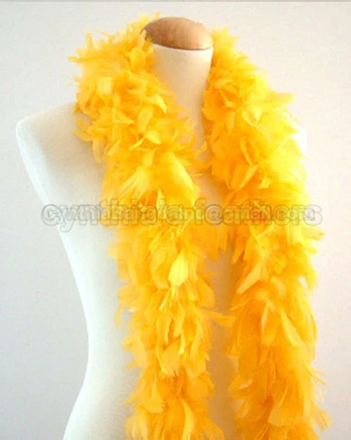  Gold Yellow 45 Grams Chandelle Feather Boa Dance Party Halloween Costume - Image 1 of 1