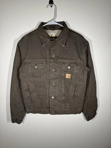 Carhartt Trucker Jacke Herren Gr. S Sherpa gefüttert braun Canvas J233 WAL - Bild 1 von 13