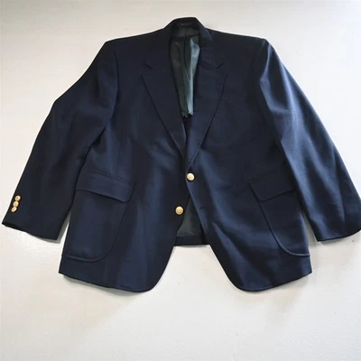 Chaqueta Blazer Abrigo Deportivo De Colección Hecha en EE. UU. Stafford 46S Azul Marino Lúpulo Botón Dorado Foto 1 de 4