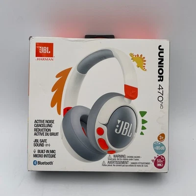 JBL by Harman Junior 470NC On Ear Wireless Children's Headphones - White - NEW