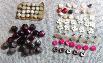 91 Vintage Antique DIMUNTIVE MOP Mother of Pearl Buttons DOLL CLOTHES - Image 1 of 4
