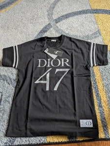 Dior 47 Oversized Black Cotton T-Shirt Size M – Authentic Tags - Picture 1 of 5