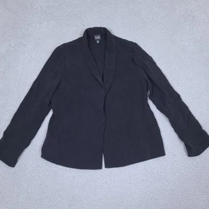 Eileen Fisher Damen Blazer Shacket Medium Schwarz Seidenmischung 1 Knopf - Bild 1 von 13
