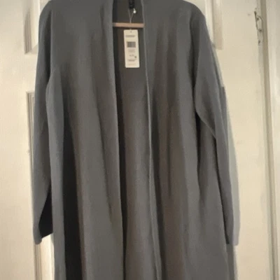 Cárdigan largo de lino y algodón orgánico gris Eileen Fisher talla XL  Foto 1 de 4