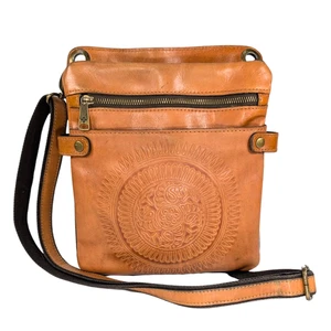 Patricia Nash hellbraun Leder Francesca schmale Datei Schlinge Organizer Umhängetasche Handtasche - Bild 1 von 13