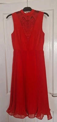 Asos NEW Red Knee-Length Occasion Party Cocktail Dress UK Size 8 - Image 1 of 4